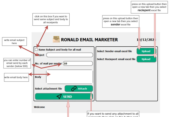 make bulk email sender bot, gmail